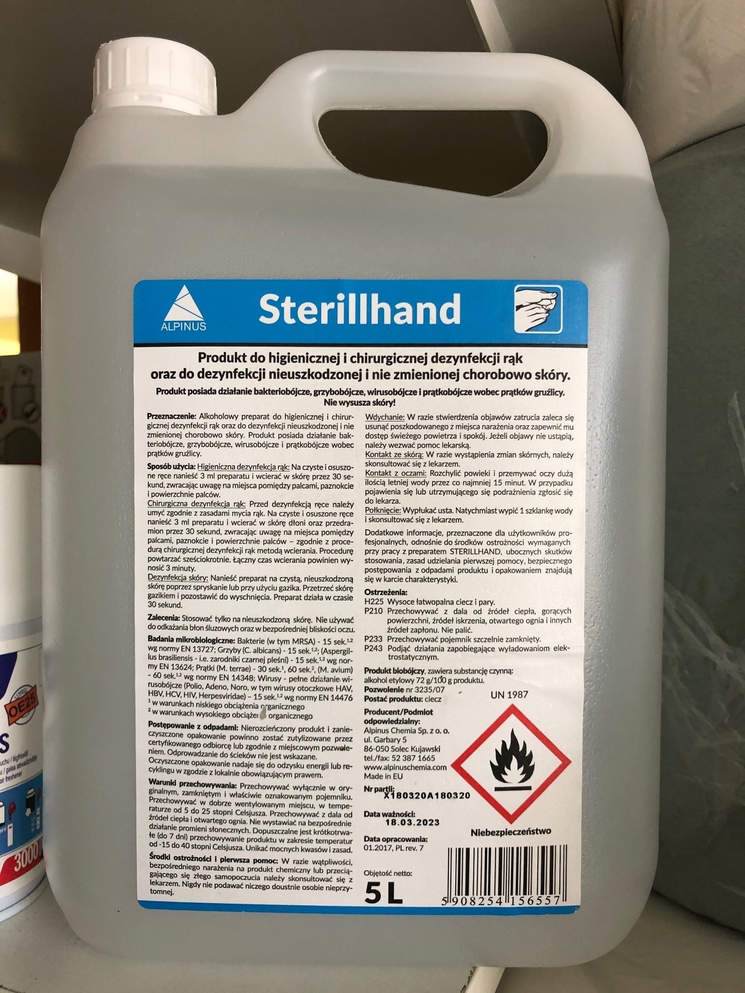 Płyn do dezynfekcji rąk Sterillhand 5l 